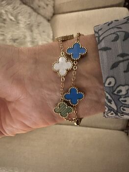 Bracelet With Five Small Clovers In Rainbow Of Colours, 9 of 9