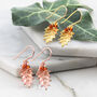 Gold Holly Leaf Sterling Silver Christmas Drop Earrings, thumbnail 1 of 3