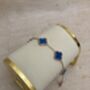 Adina Rose Gold Blue Clover Bracelet, thumbnail 3 of 6