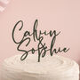 Personalised Script Couples Named Cake Topper, thumbnail 1 of 5