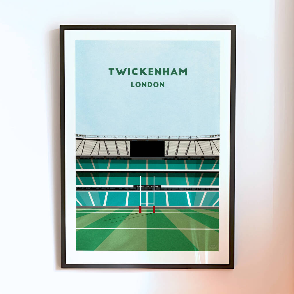 England Rugby Twickenham Stadium Art Print Gift, Framed Or Unframed, 1 of 9