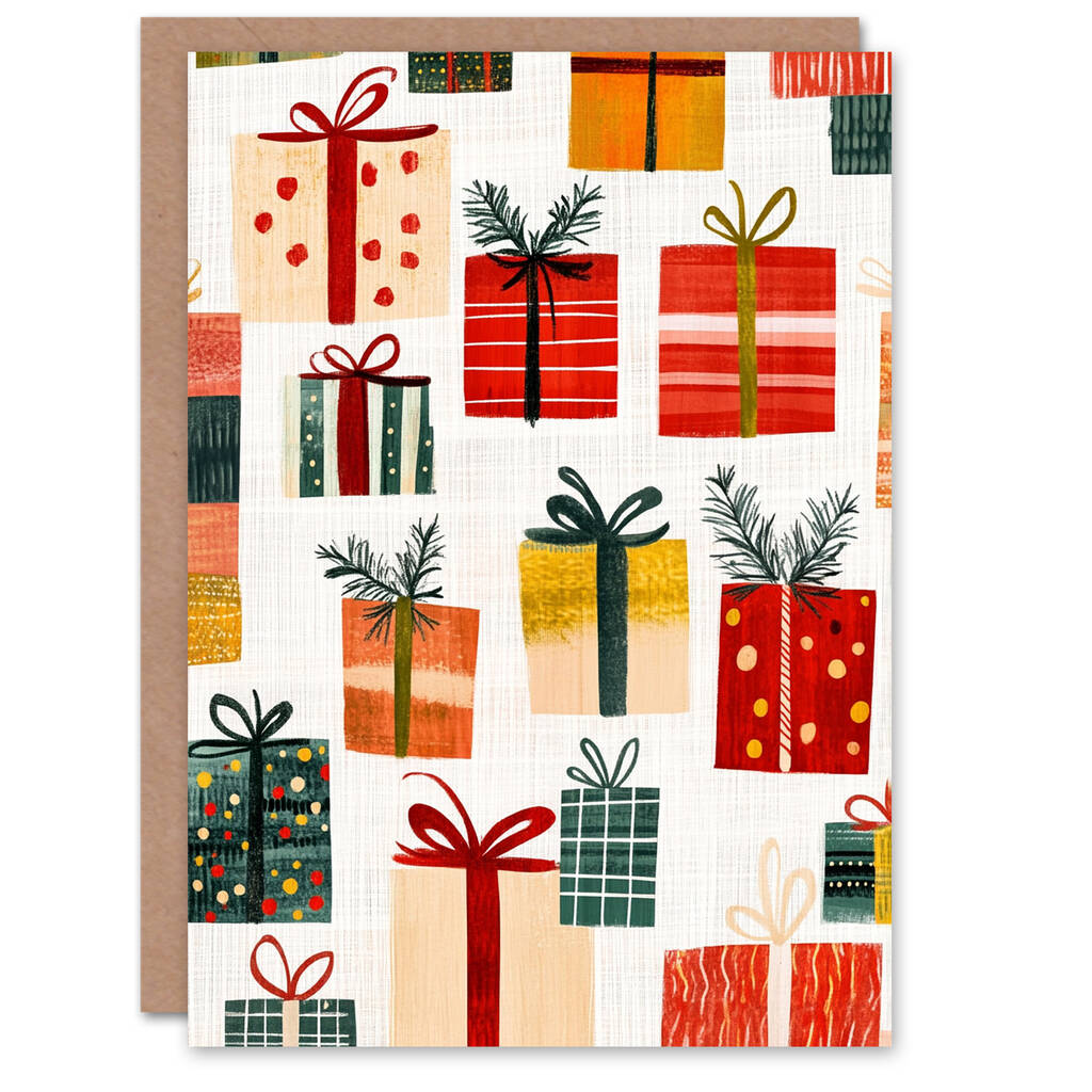 Colourful Gifts Xmas Presents Christmas Card, 1 of 4