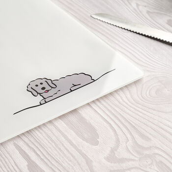 Fluffy Dog Glass Worktop Saver, 3 of 3