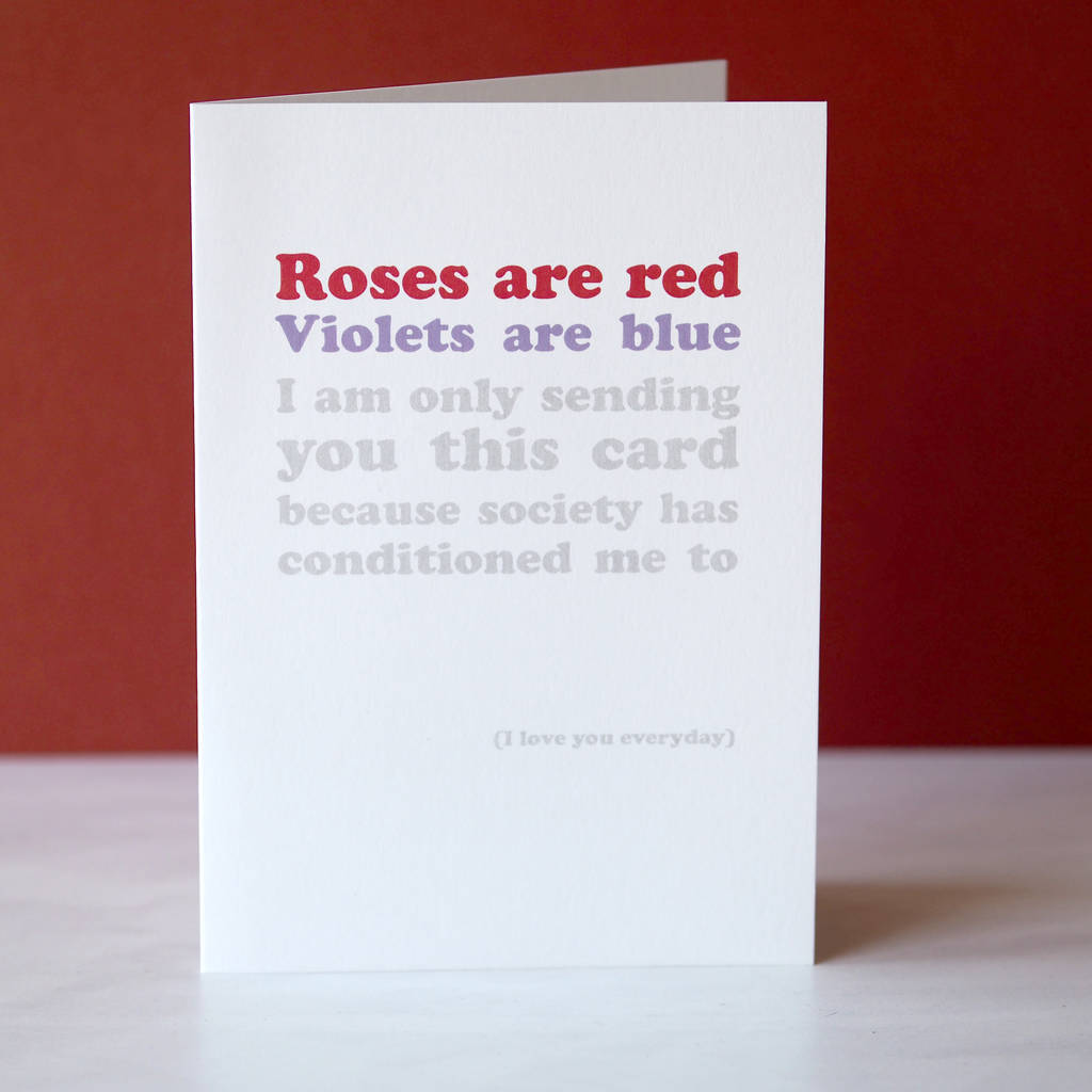 anti valentine's day poem card by so close | notonthehighstreet.com1024 x 1024
