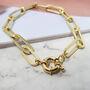 18k Gold Plated Paperclip Chain Bracelet, thumbnail 1 of 3