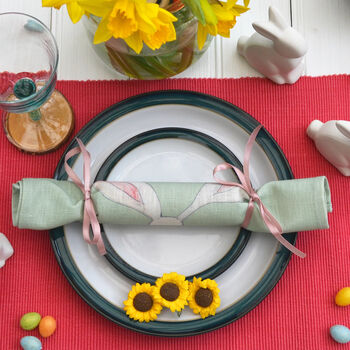 Easter Rabbit Linen Napkin Crackers, 8 of 12