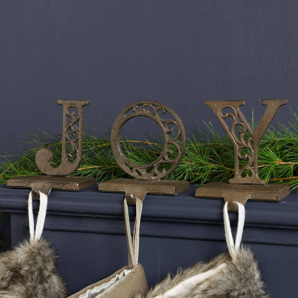 Joy Christmas Stocking Holders Set By Dibor