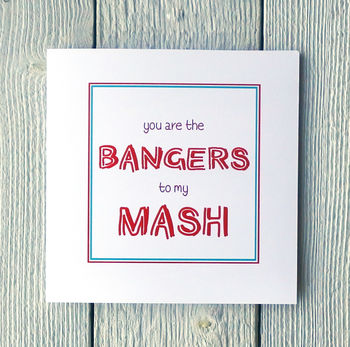 Personalised Bangers And Mash Card, 2 of 2
