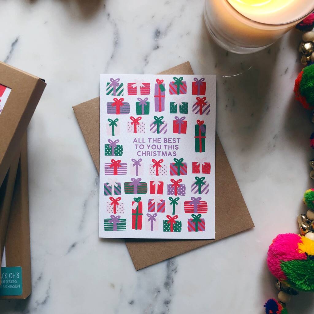 Charity Christmas Card 'All The Best' By Xoxo Designs by Ruth