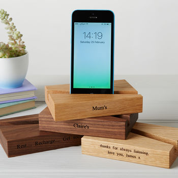 Personalised Wooden Phone And Tablet Stand, 4 of 10