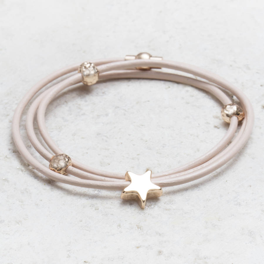 Star Bracelets Best Elessia Triple Wrap Leather Star Bracelet By Bloom Boutique