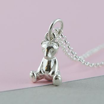 Children's Sterling Silver Teddy Bear Necklace, 3 of 5