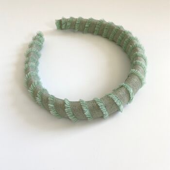 Mint Green Linen Headband, 2 of 3