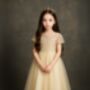 Grace In Champagne/Gold Flower Girl Or Party Dress, thumbnail 5 of 5