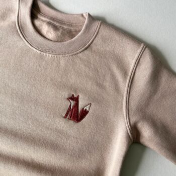 Children's Personalised Embroidered Fox Sweatshirt, 4 of 5