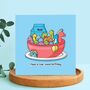 Dinosaur Bowl Card | Cute Greeting Cards, thumbnail 5 of 5