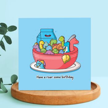 Dinosaur Bowl Card | Cute Greeting Cards, 5 of 5