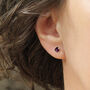 Purple Square Stud Earrings In Sterling Silver, thumbnail 8 of 11