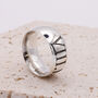 Roman Numerals 10mm Wide Personalised Silver Ring, thumbnail 2 of 7