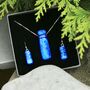 Sapphire Blue Fused Glass Jewellery Set, thumbnail 4 of 10