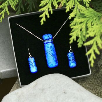Sapphire Blue Fused Glass Jewellery Set, 4 of 10