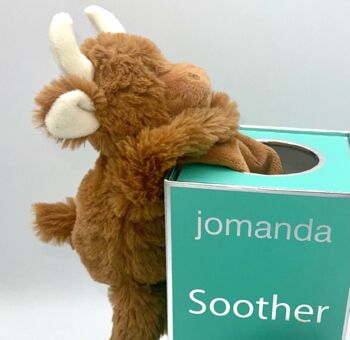 Personalised Embroidery Highland Cow Brown Toy Soother, 7 of 12