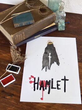 Hamlet A4 Screenprint Shakespeare Poster, 3 of 4