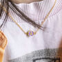 Gold Plated Enamel Disc Initial Necklace, thumbnail 3 of 10