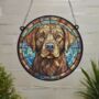 Labrador Chocolate Stained Glass Effect Suncatcher, thumbnail 6 of 6