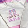 Floral Cowboy Boots Name Personalised Embroidered Sweatshirt, thumbnail 1 of 4