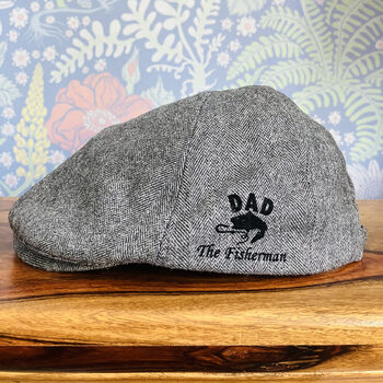 Personalised Dad/Grandad Fishing Hobby Flat Cap, 2 of 5