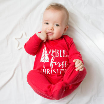 Personalised Baby's 'First Christmas' Babygrow, 3 of 5