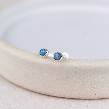 Sterling Silver Mini Birthstone Stud, 2 of 12