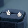 Sterling Silver Maine Coon Style Cat Face Stud Earrings, thumbnail 3 of 12