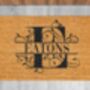 Personalised Coir Doormat With Split Initial Letter, thumbnail 9 of 9