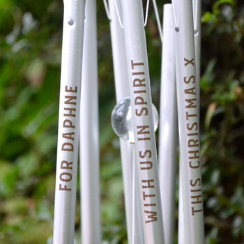 In Memory Personalised Christmas Robin Wind Chime, 2 of 3
