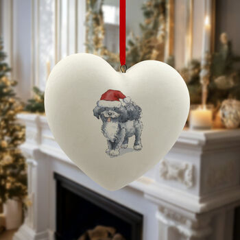 Havanese Grey And White Ceramic Bauble, 4 of 4