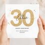 Gold Glitter Birthday Card, Any Age Birthday Card For Him Or Her, thumbnail 1 of 4