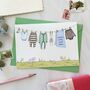 Personalised Blue New Baby Washing Line Card, thumbnail 2 of 6