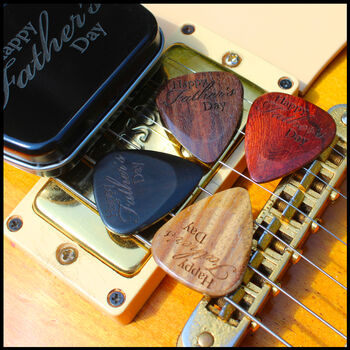 Happy Father's Day Tin With Four Electric Guitar Picks, 5 of 11