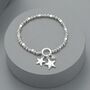 Round And Square Bracelet With Stars And Stone Charm, thumbnail 2 of 2