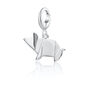 Sterling Silver Origami Pig Charm Necklace, thumbnail 5 of 8