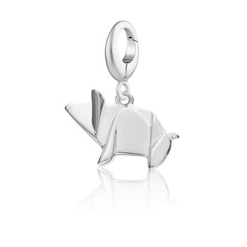 Sterling Silver Origami Pig Charm Necklace, 5 of 8