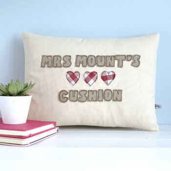Personalised Hearts Cushion Gift For Her, 8 of 12