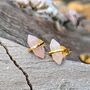 Double Terminated Rose Quartz Gold Plated Stud Earrings, thumbnail 2 of 5