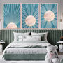 Custom Colour Set Of Three Bohemian Sun Wall Art Prints, thumbnail 4 of 7