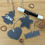 Draw On Set Of Four Slate Decoration Baubles, thumbnail 1 of 5