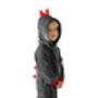 Fierce Dinosaur Onesie Grey Super Soft Fleece With Red Spikes, thumbnail 1 of 2