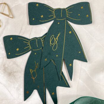 Dark Green And Gold Bow Shaped Place Names, 4 of 6