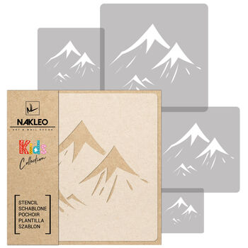 Reusable Plastic Stencil Five Pcs Mountain With Brushes, 2 of 5